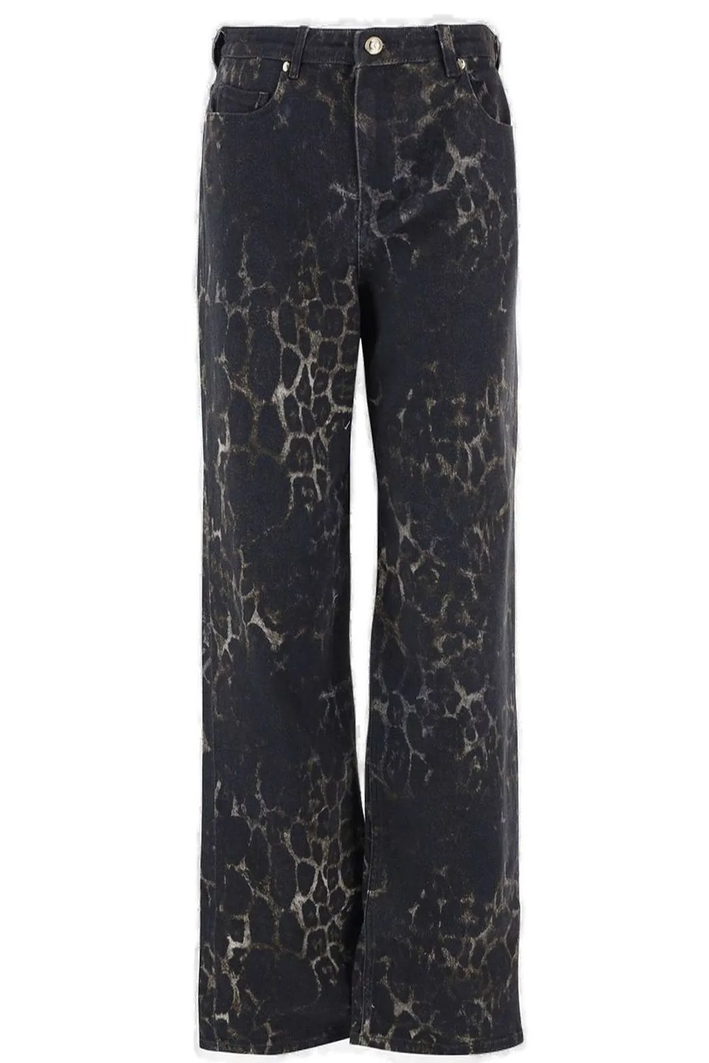 Printed Wide-Leg Jeans