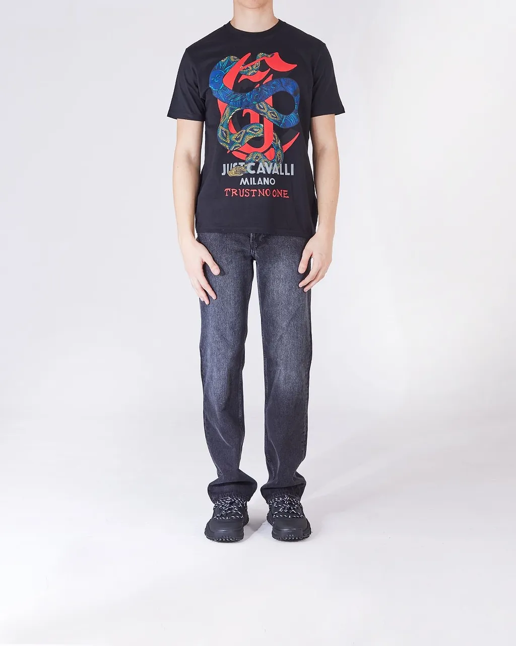 Just Cavalli Serpenti Logo Print T-Shirt