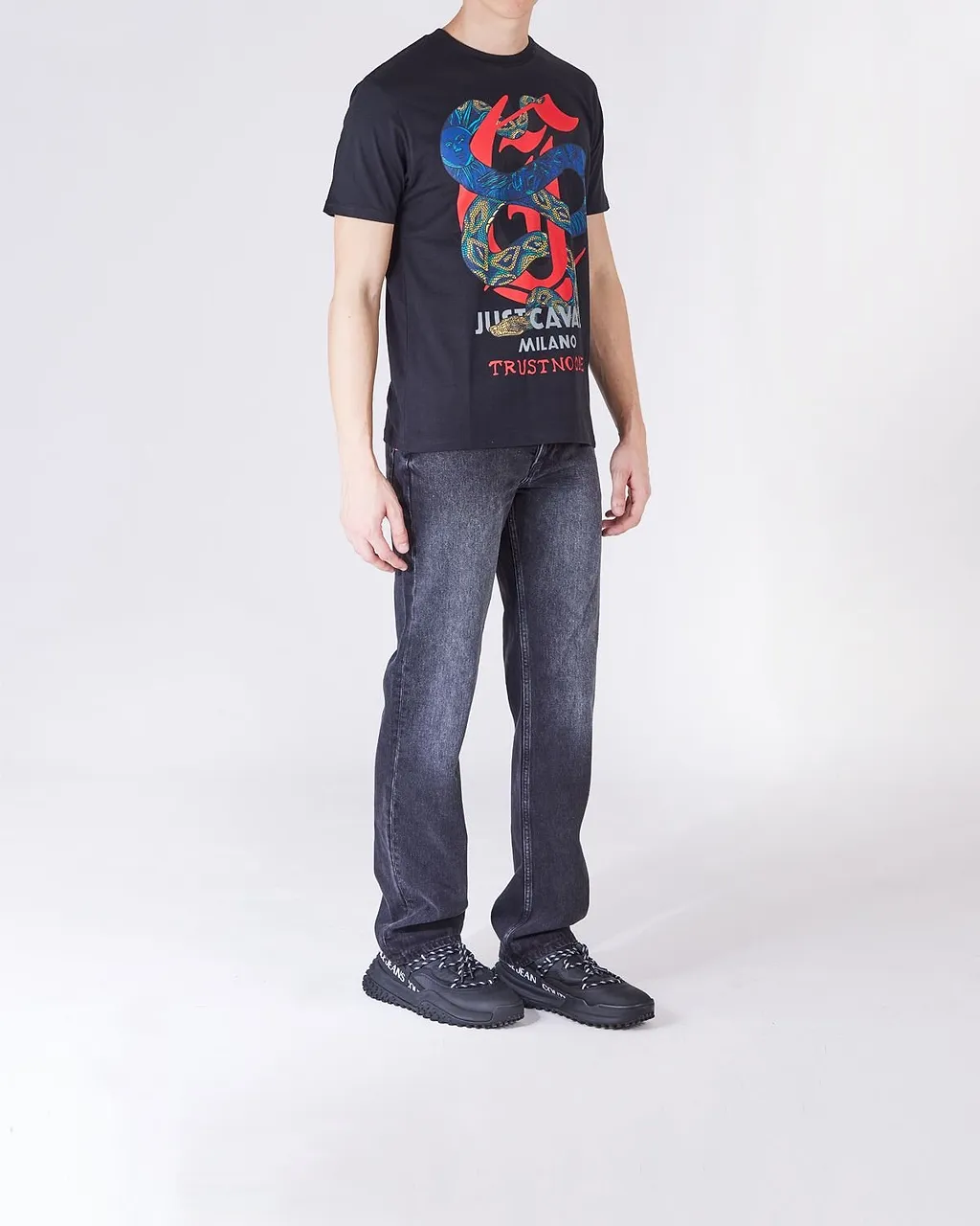 Just Cavalli Serpenti Logo Print T-Shirt