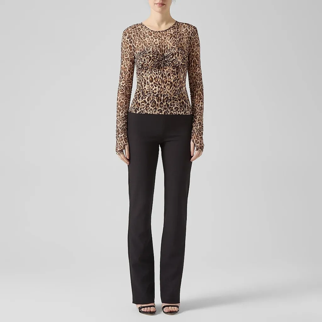 Just Cavalli Sheer Printed Bustier Knitted Top