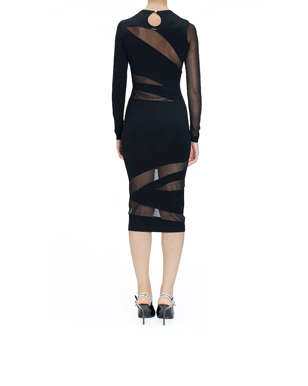 Just Cavalli Sheer Panel Midi Dress