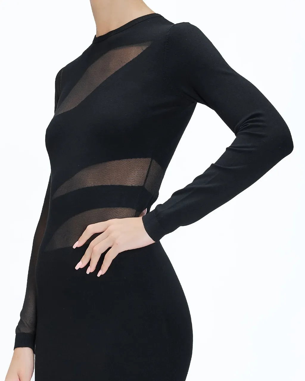 Just Cavalli Sheer Panel Midi Dress