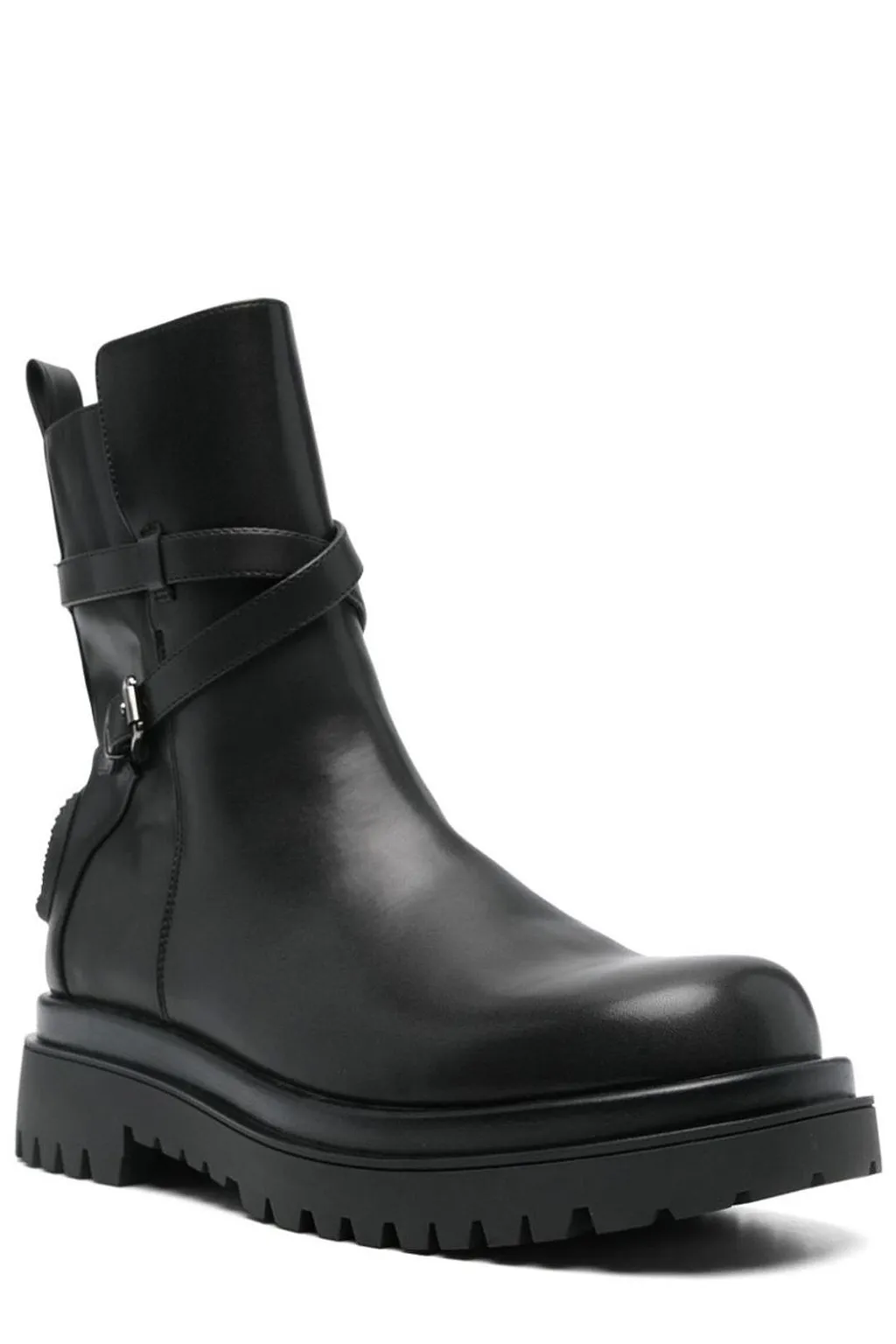 Just Cavalli Strap Detail Round Toe Ankle Boots