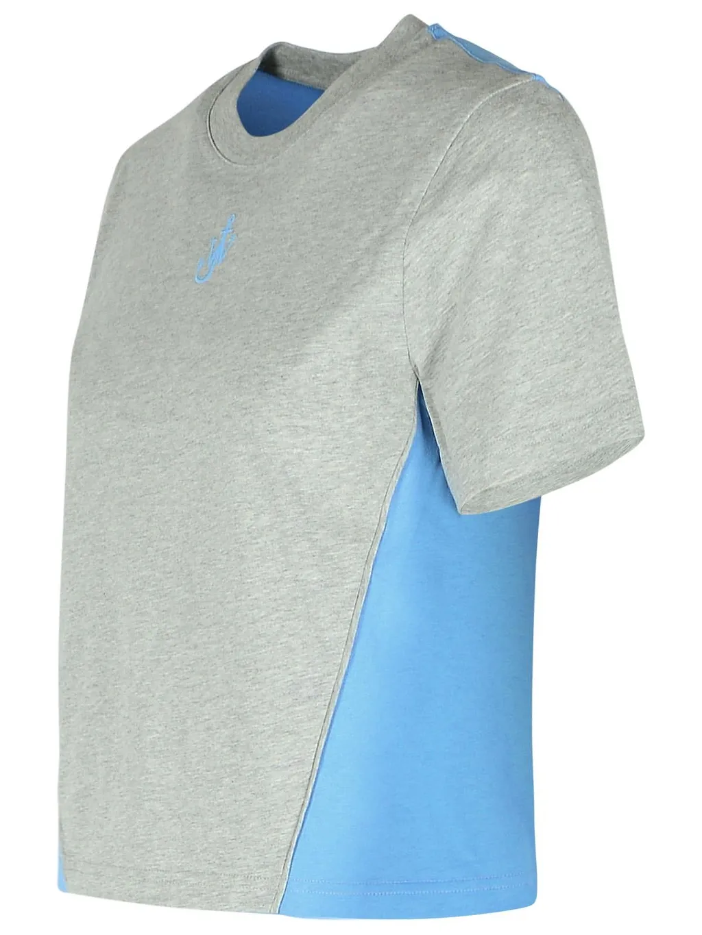 Jw Anderson Anchor Embroidery Panelled Cropped T-Shirt