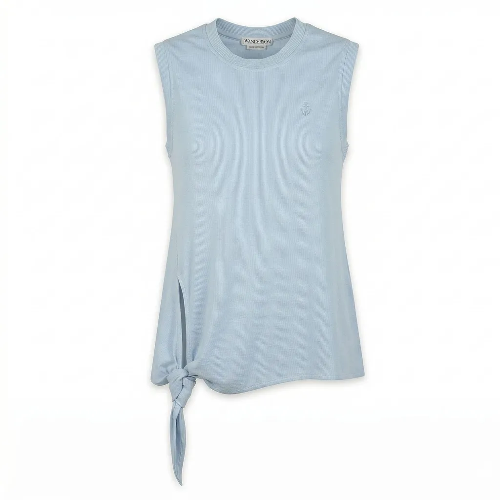 Jw Anderson Hem Knot Ribbed Tank Top