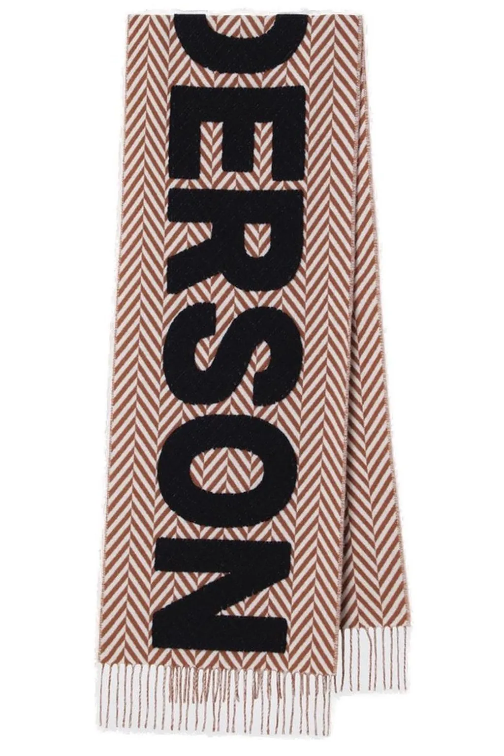 Jw Anderson Logo Detailed Fringed Scarf