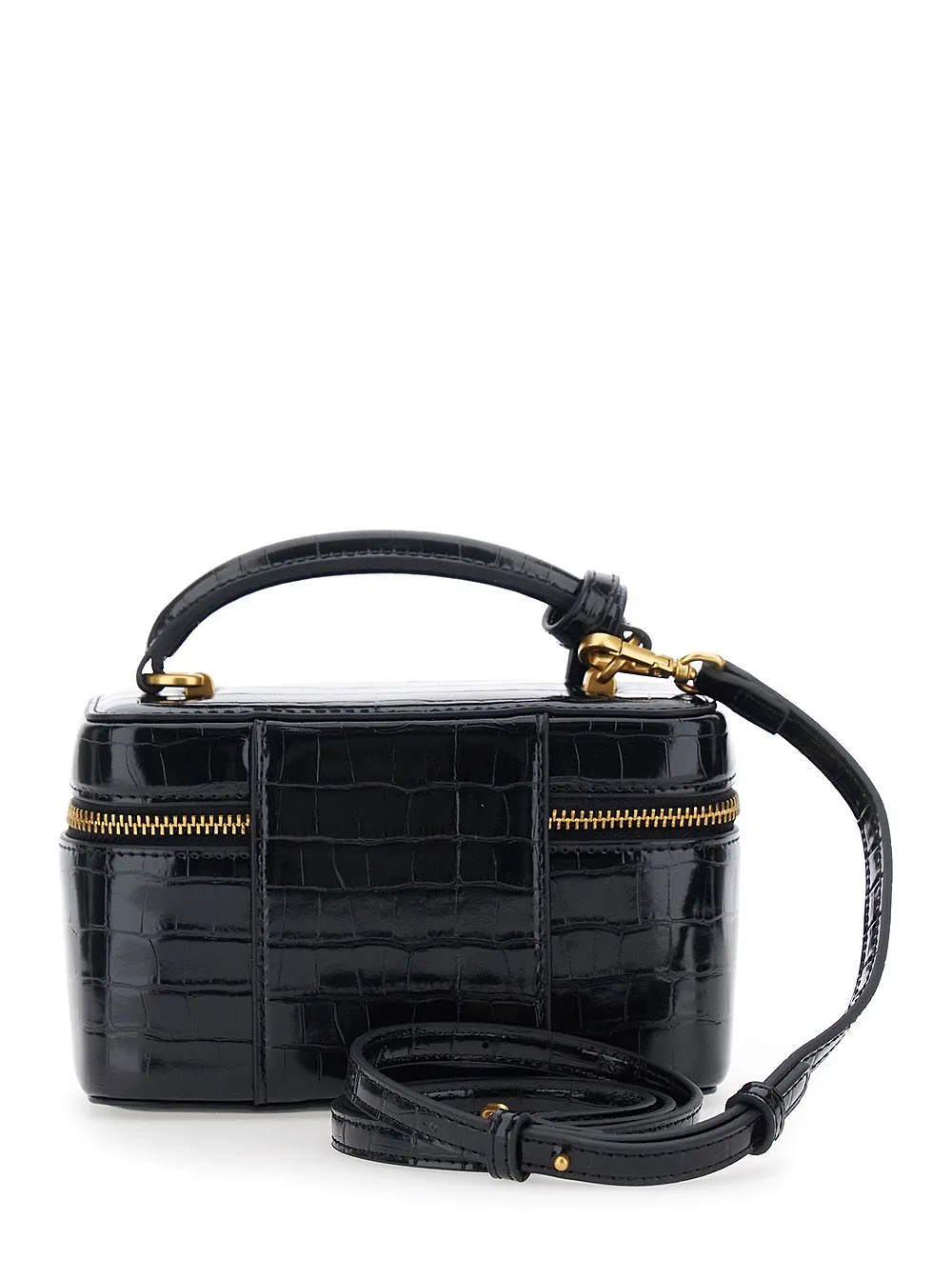 Cleo Croc-Embossed Shoulder Bag