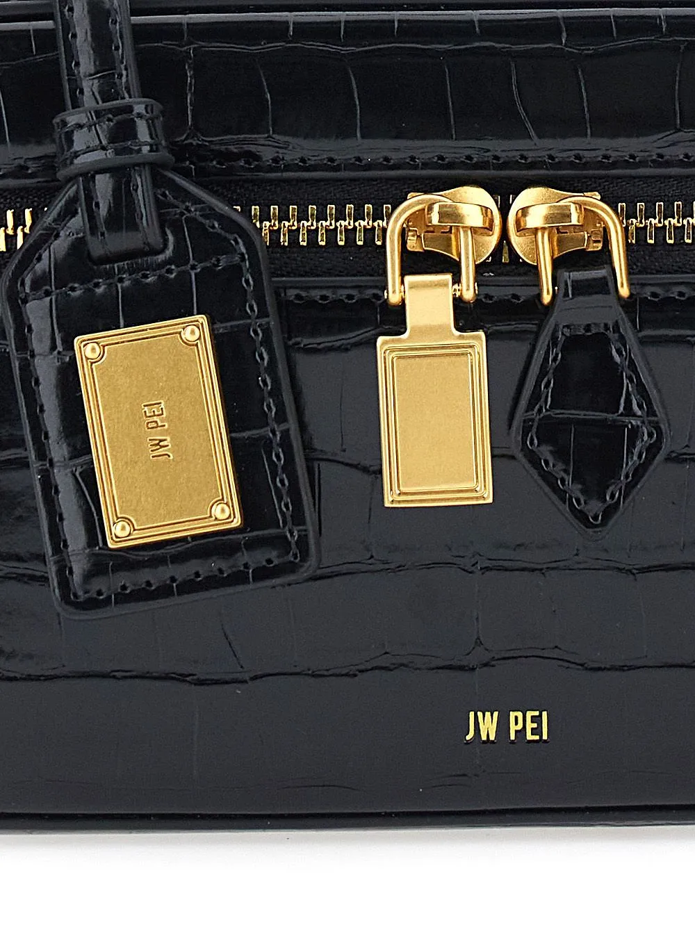 Cleo Croc-Embossed Shoulder Bag