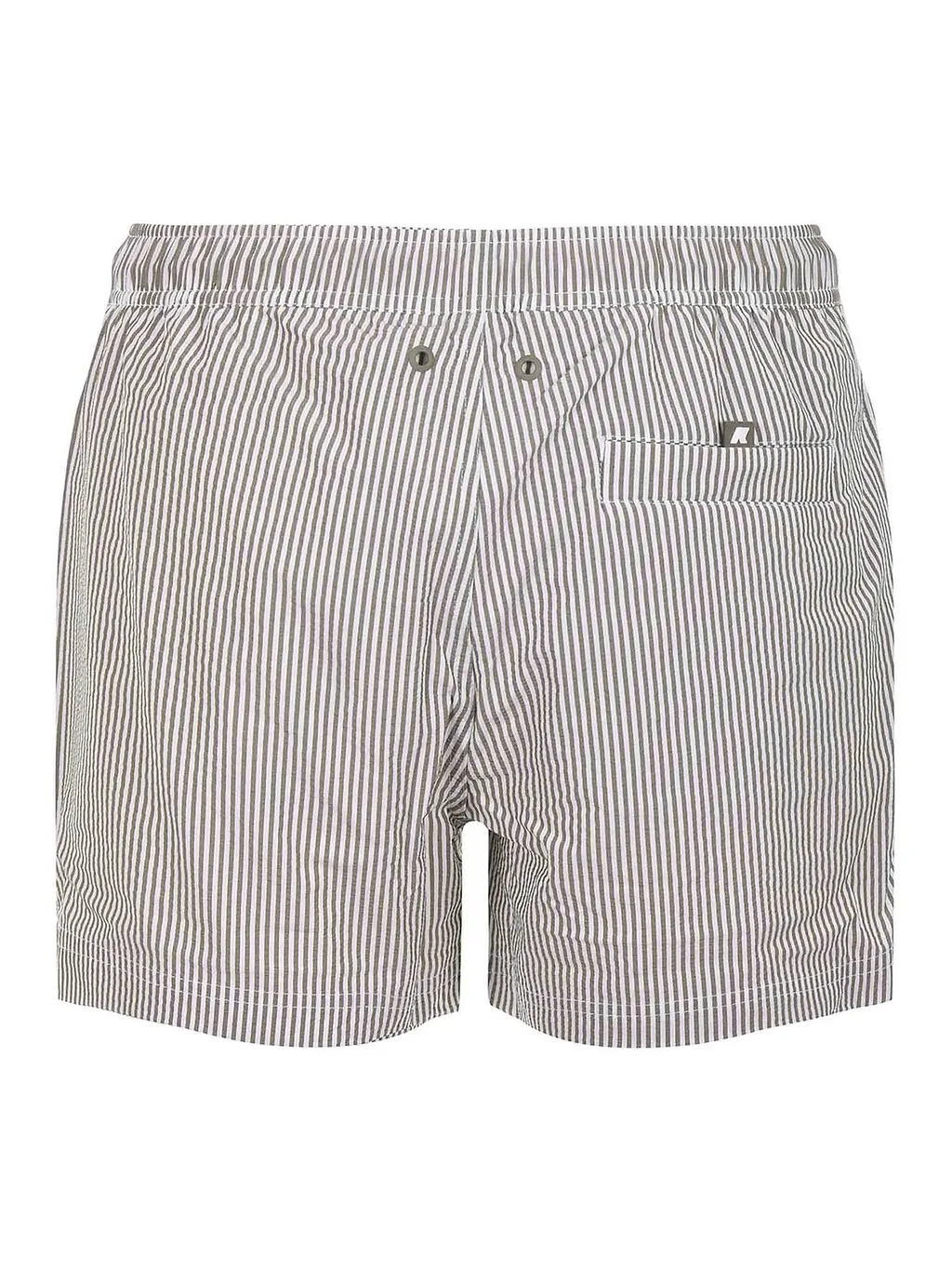 K-Way Logo Patch Striped Swim Shorts