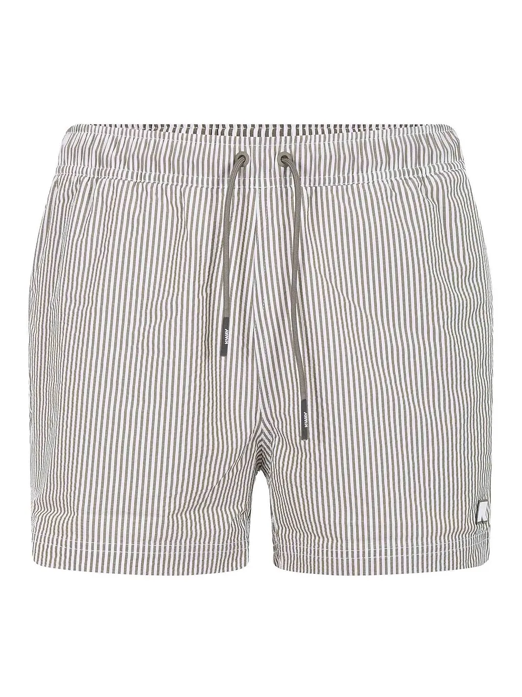 K-Way Logo Patch Striped Swim Shorts