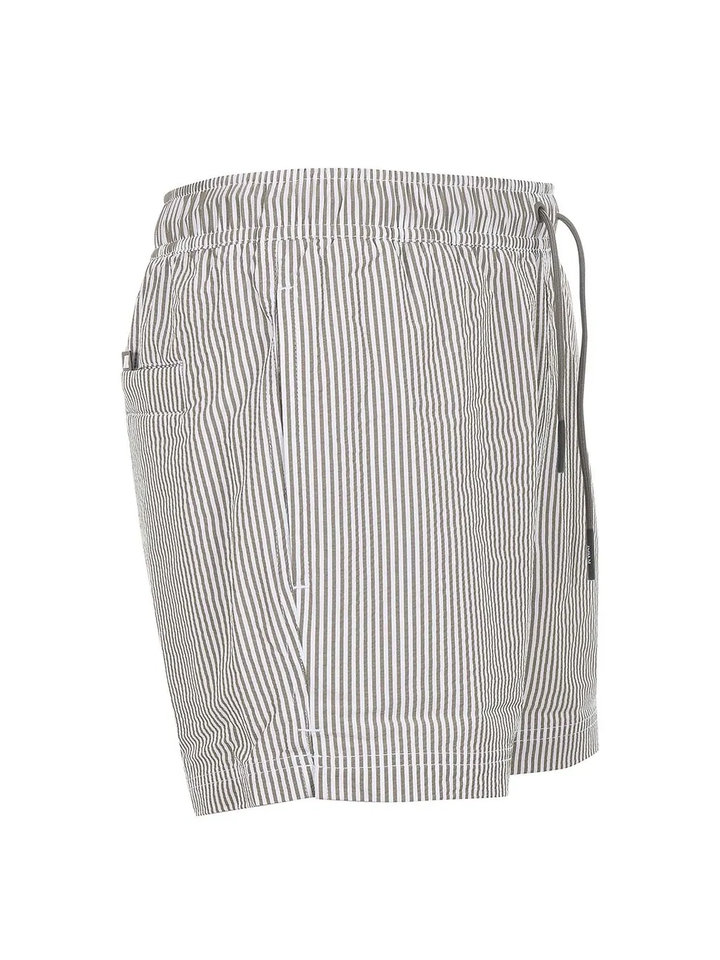 K-Way Logo Patch Striped Swim Shorts
