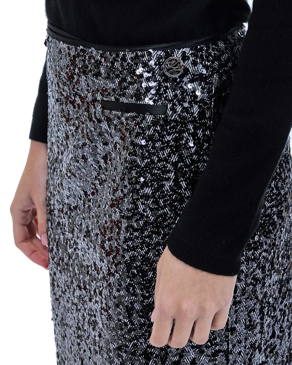 Karl Lagerfeld Sequin Tweed Skirt