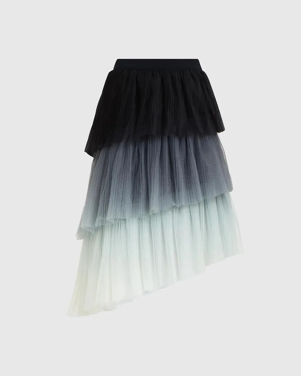 Asymmetric Pleated Tulle Skirt