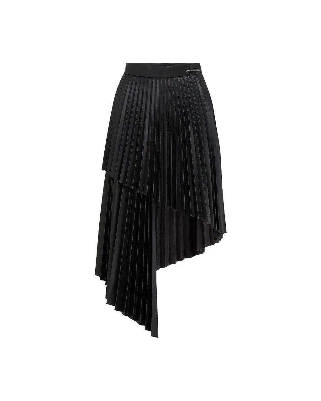 Asymmetric Pleated Midi Skirt