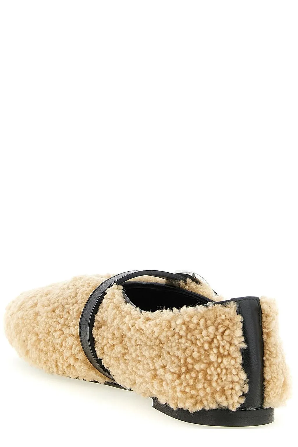 Kate Cate Jude Buckled Shearling Ballet Flats