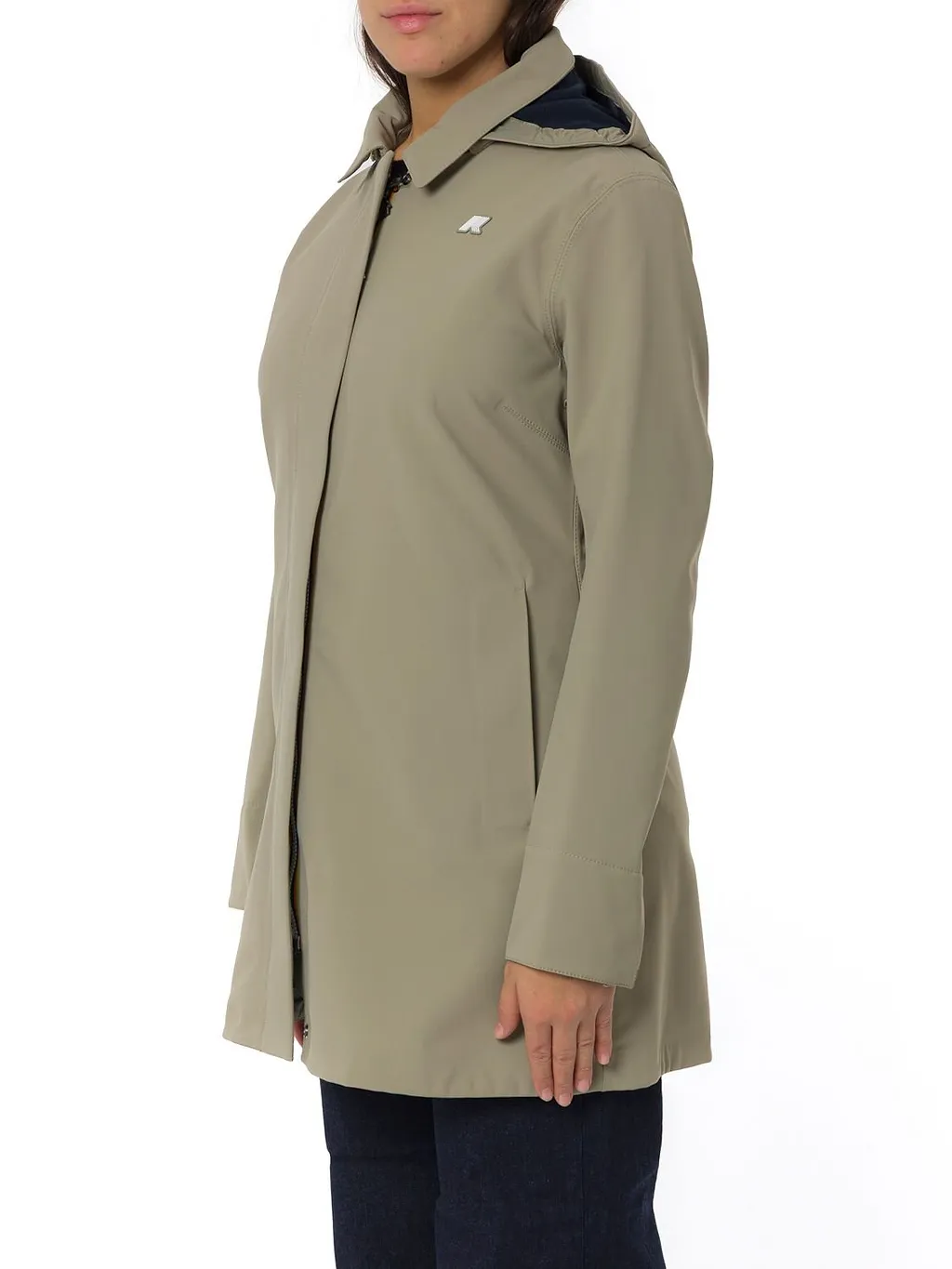K-Way Slit-Detailed Hooded Coat