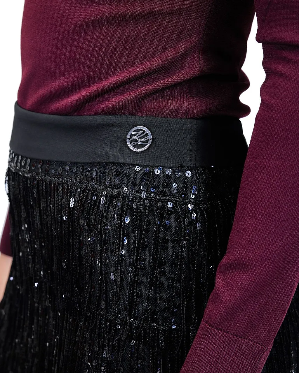 Karl Lagerfeld Fringed Sequin Skirt