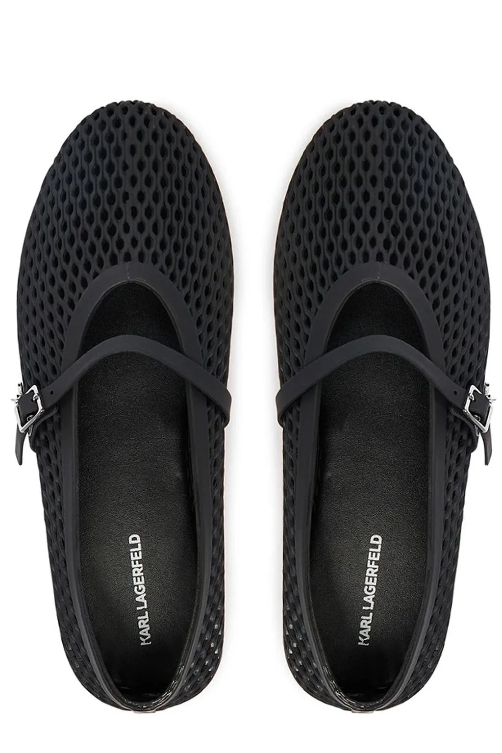 Karl Lagerfeld Jelly Mesh Mary Jane Ballet Flats