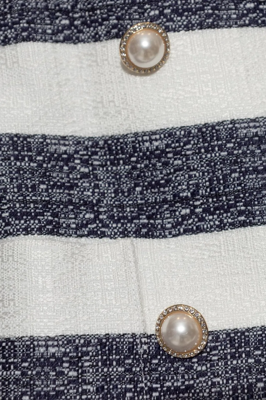 Striped Button Detail Skirt