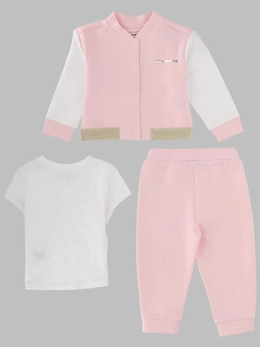 Karl Lagerfeld Kids Logo 3-Piece Tracksuit Set