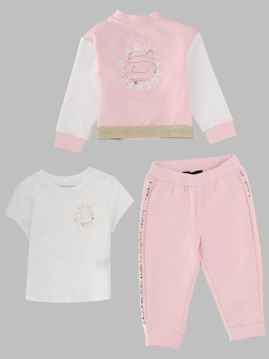 Karl Lagerfeld Kids Logo 3-Piece Tracksuit Set