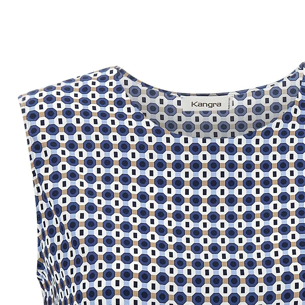 Kangra Micro Print Sleeveless Top