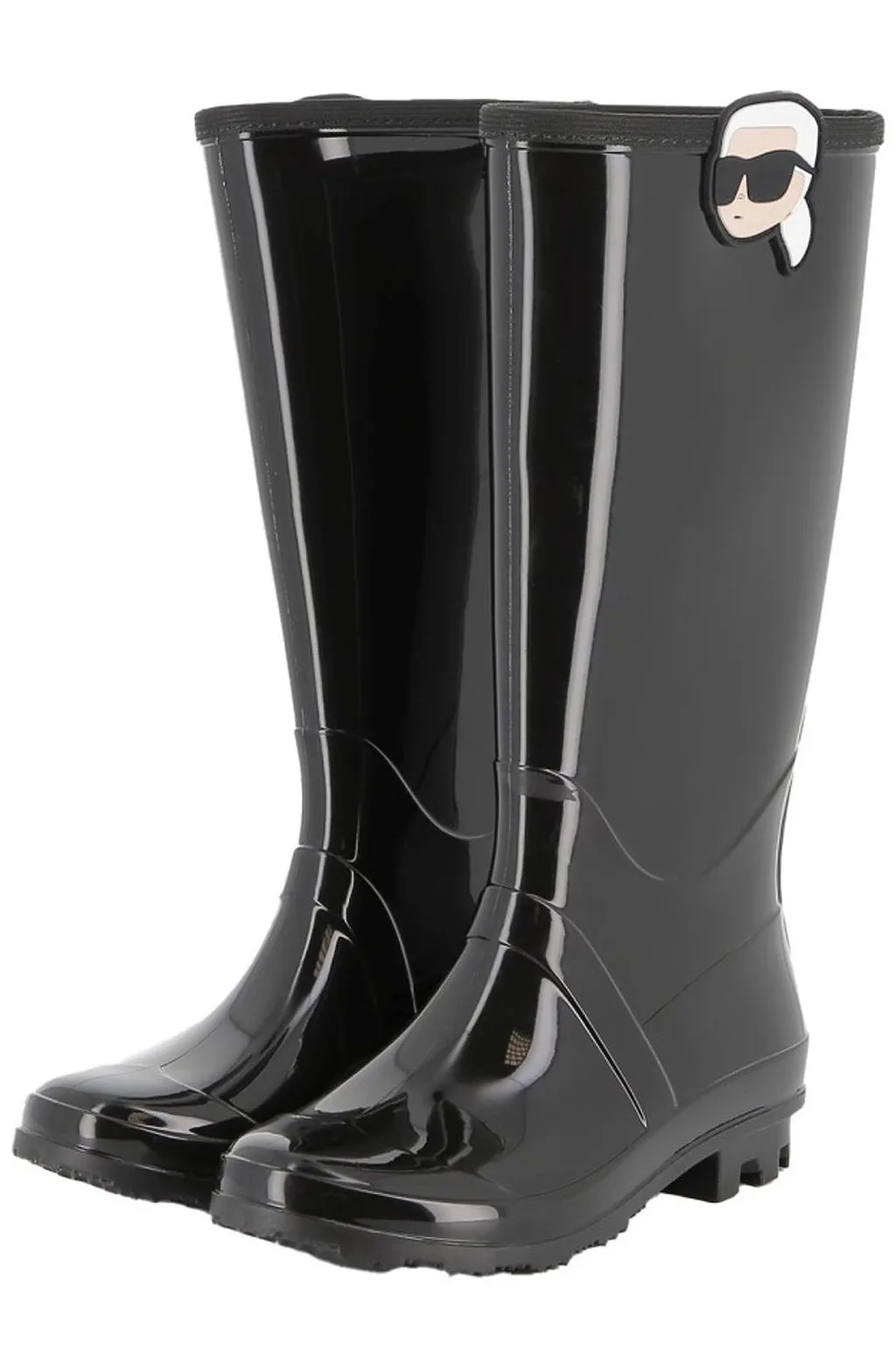 Karl Lagerfeld Kids Logo-Detail Glossy Round Toe Rain Boots