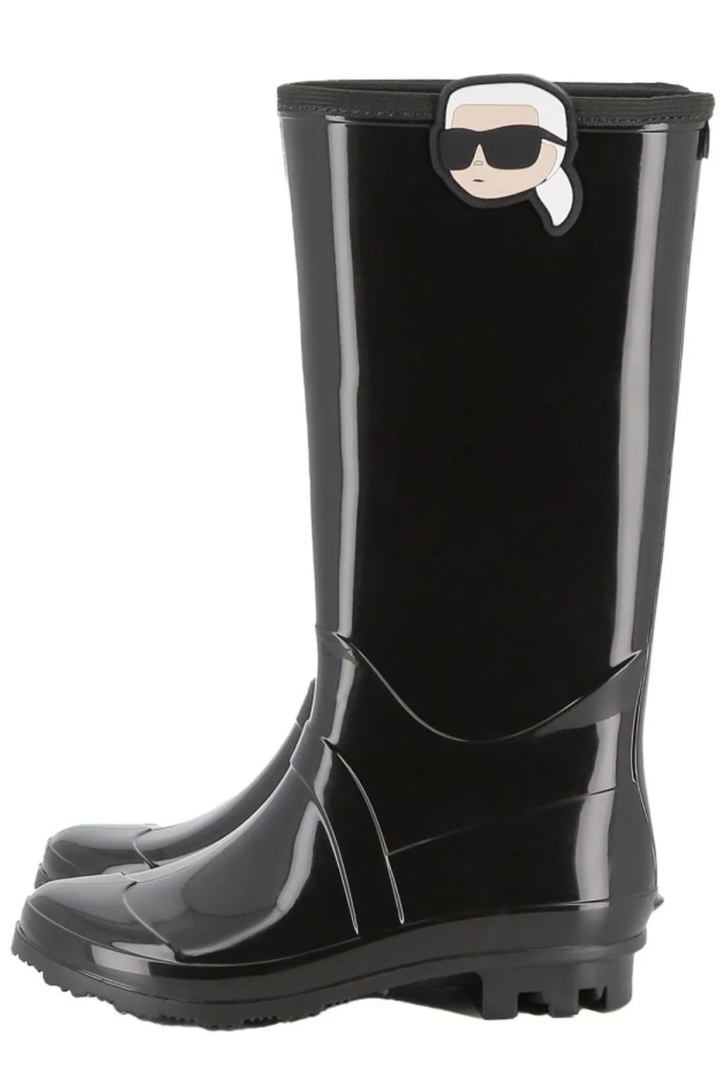 Karl Lagerfeld Kids Logo-Detail Glossy Round Toe Rain Boots
