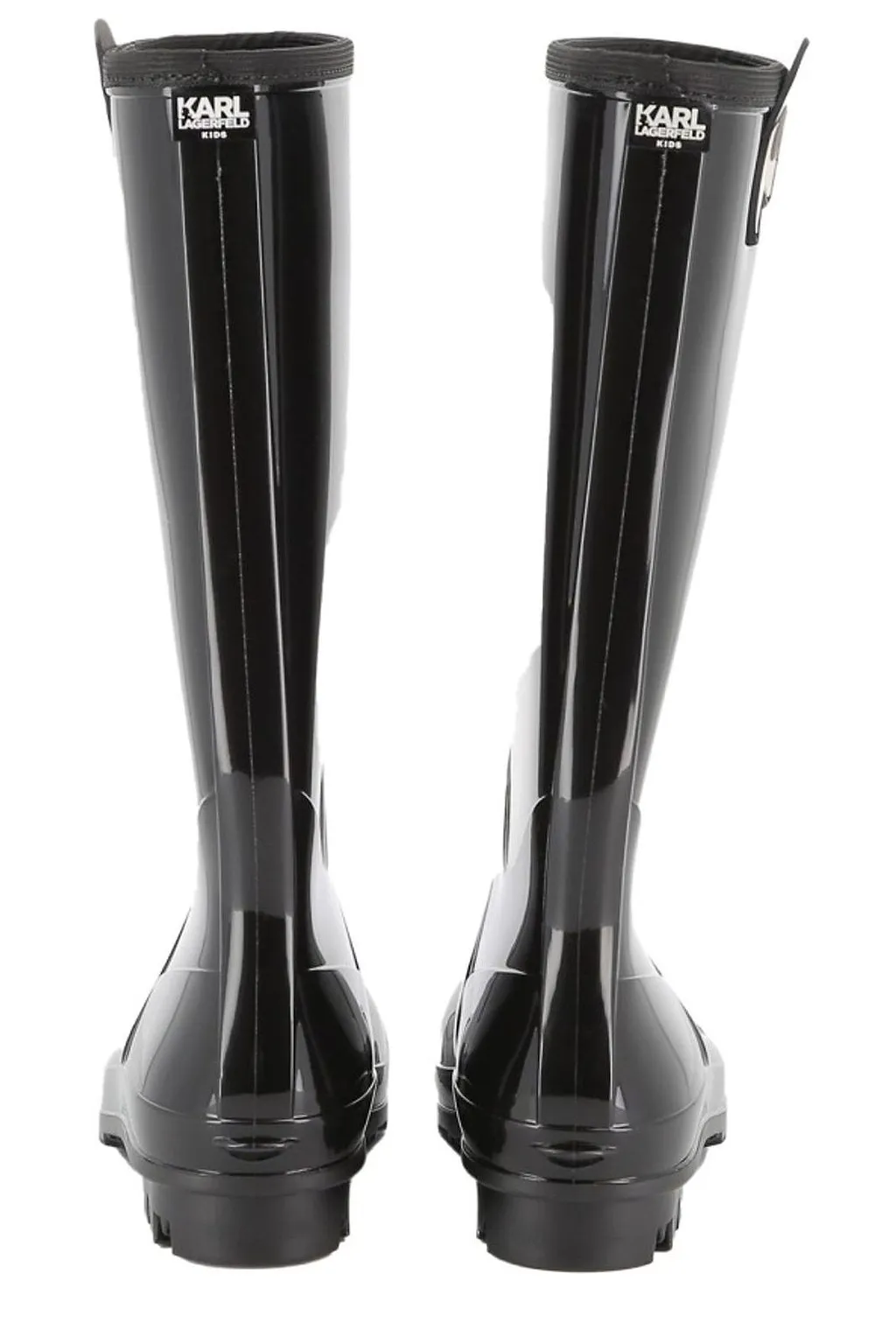 Karl Lagerfeld Kids Logo-Detail Glossy Round Toe Rain Boots