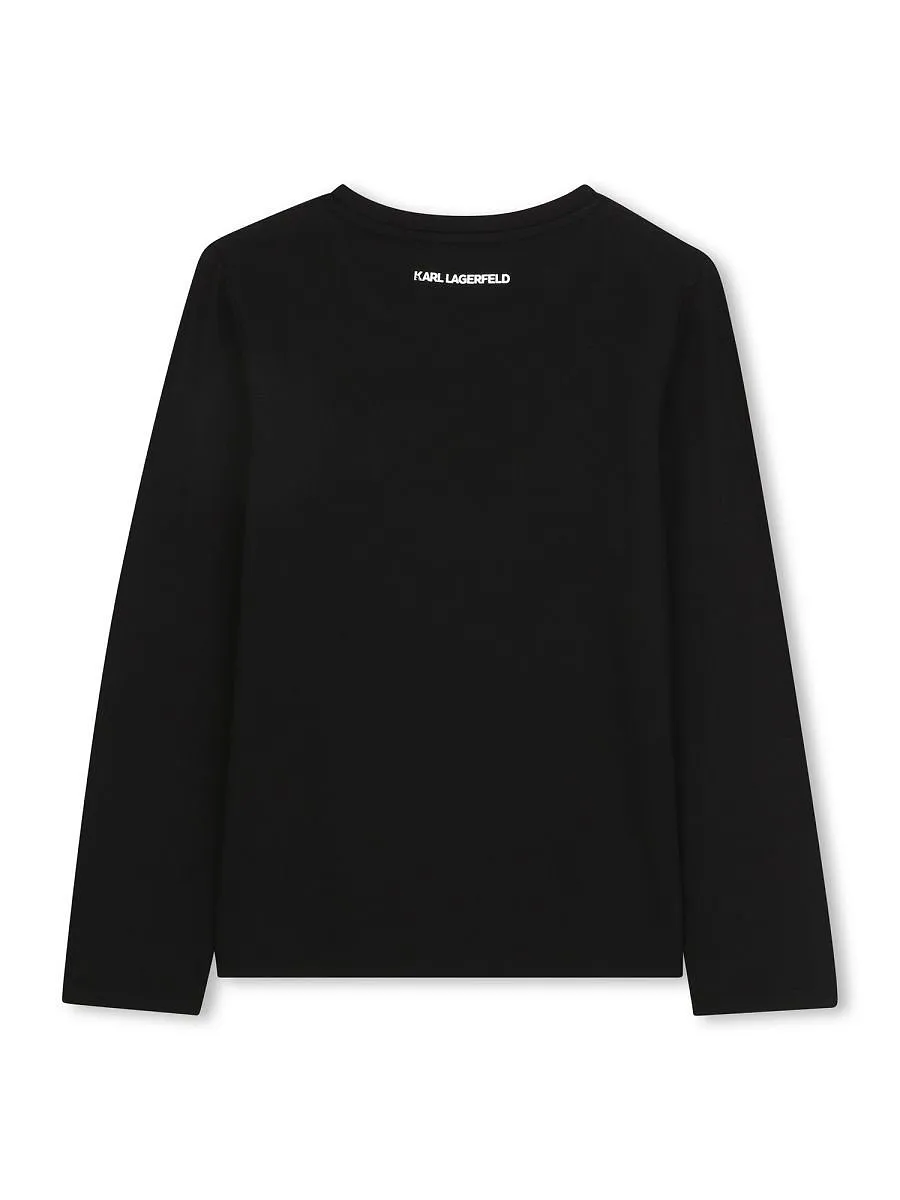 Karl Lagerfeld Kids Logo Long-Sleeve Top
