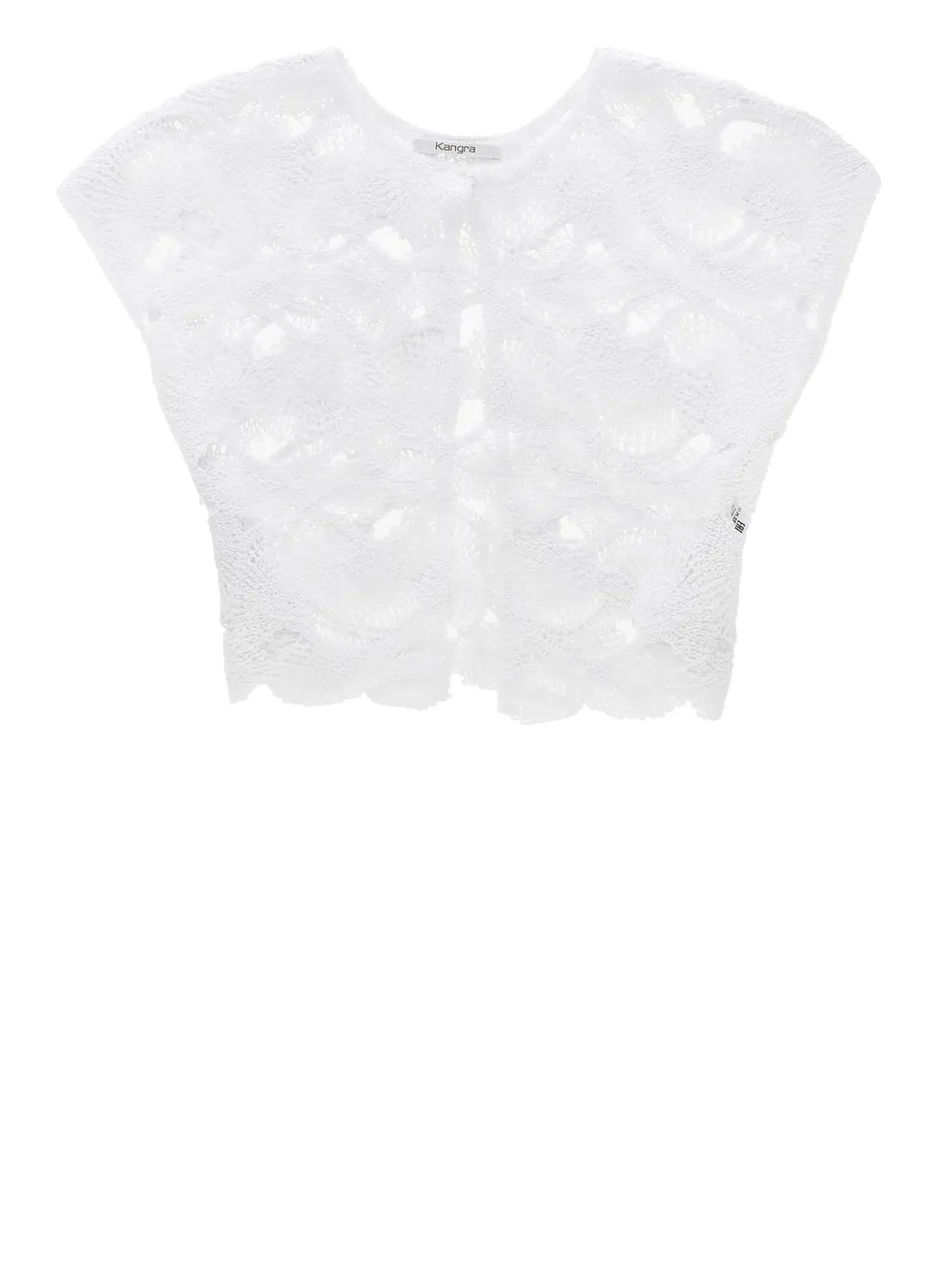 Kangra Openwork Short-Sleeved Cardigan