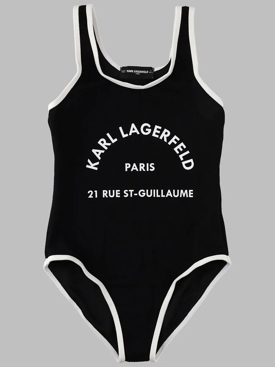 Karl Lagerfeld Kids Logo One-Piece Beachwear