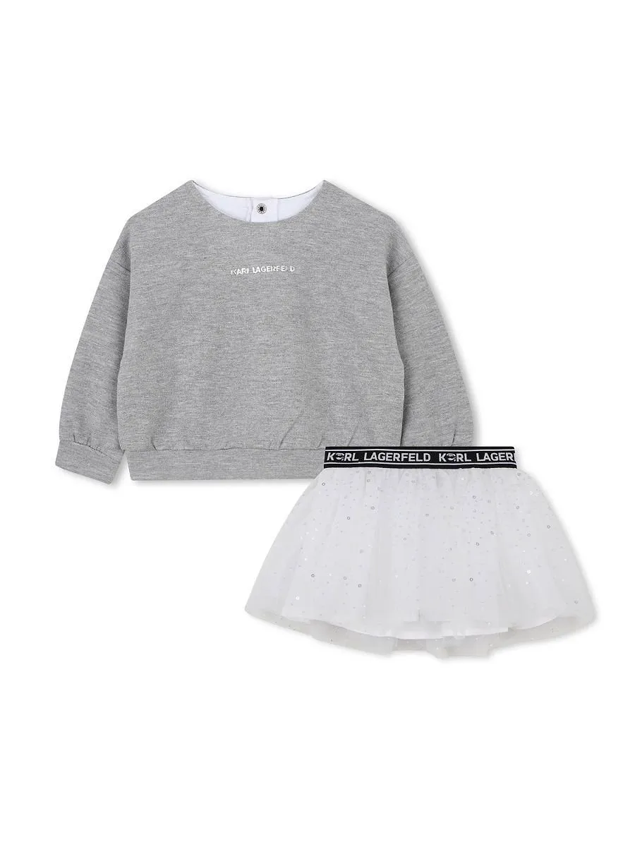 Logo Sweatshirt And Skirt Set