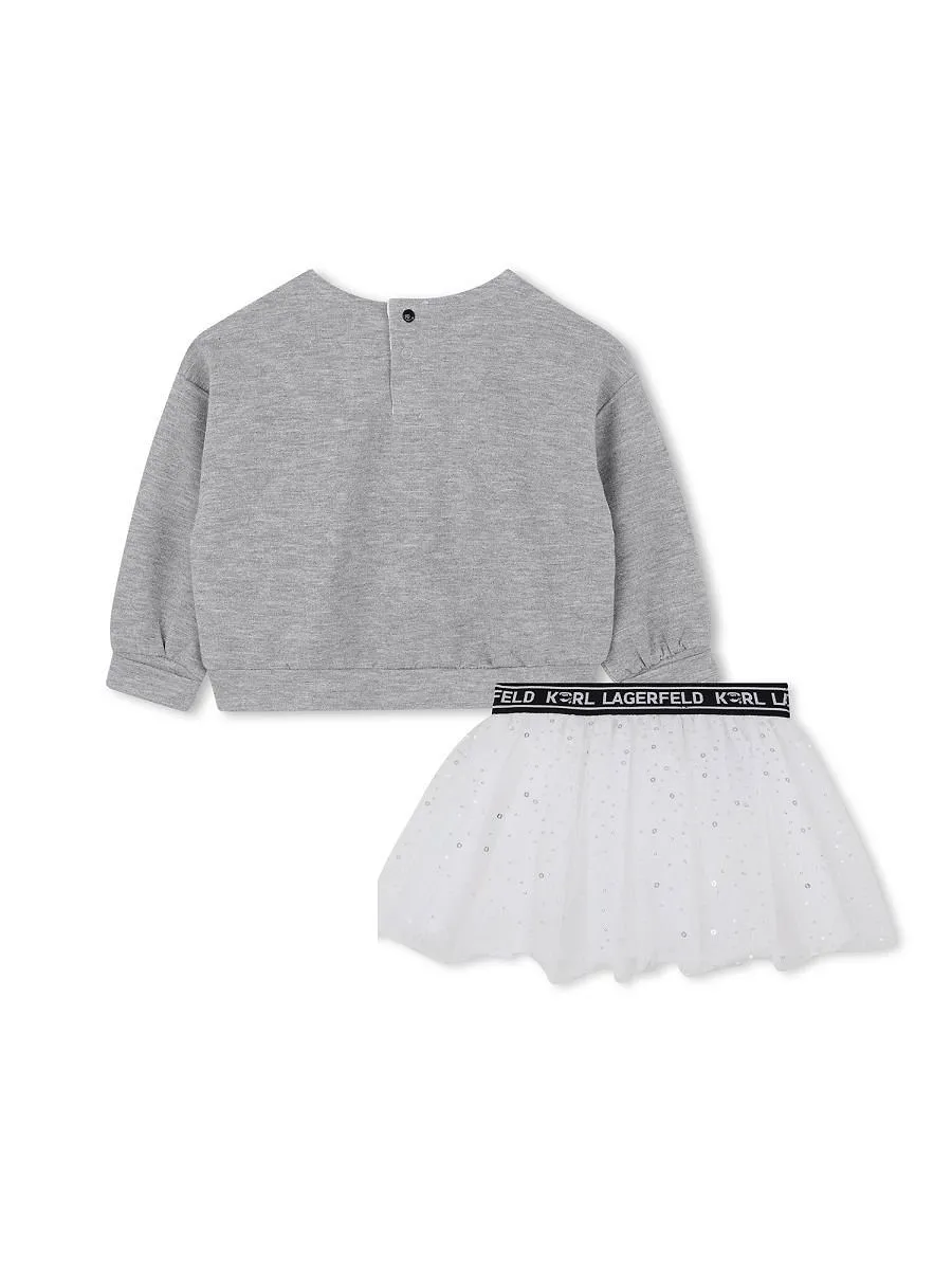 Karl Lagerfeld Kids Logo Sweatshirt And Skirt Set