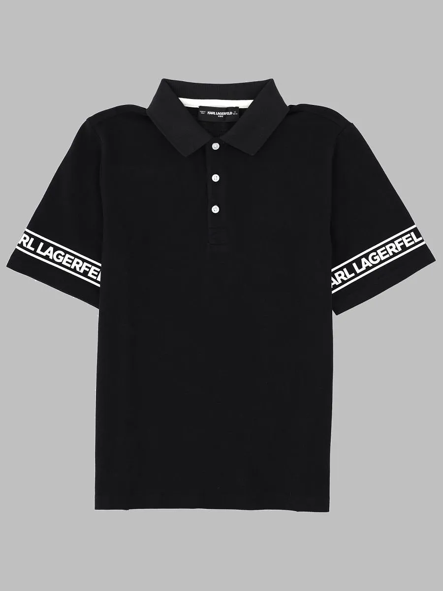 Karl Lagerfeld Kids Logo Trim Polo Shirt