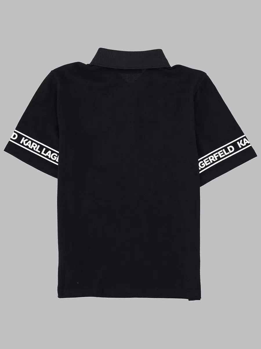 Karl Lagerfeld Kids Logo Trim Polo Shirt