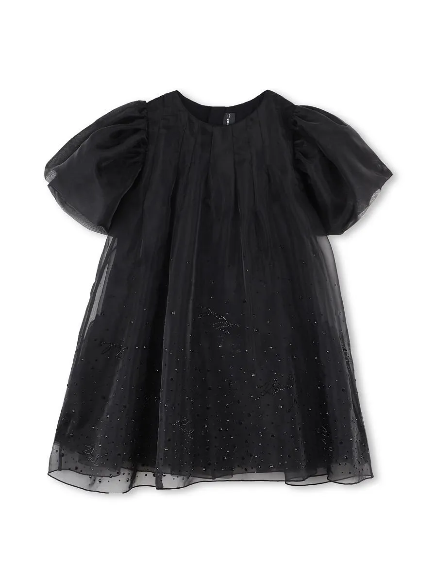 Karl Lagerfeld Kids Puff-Sleeve Dress