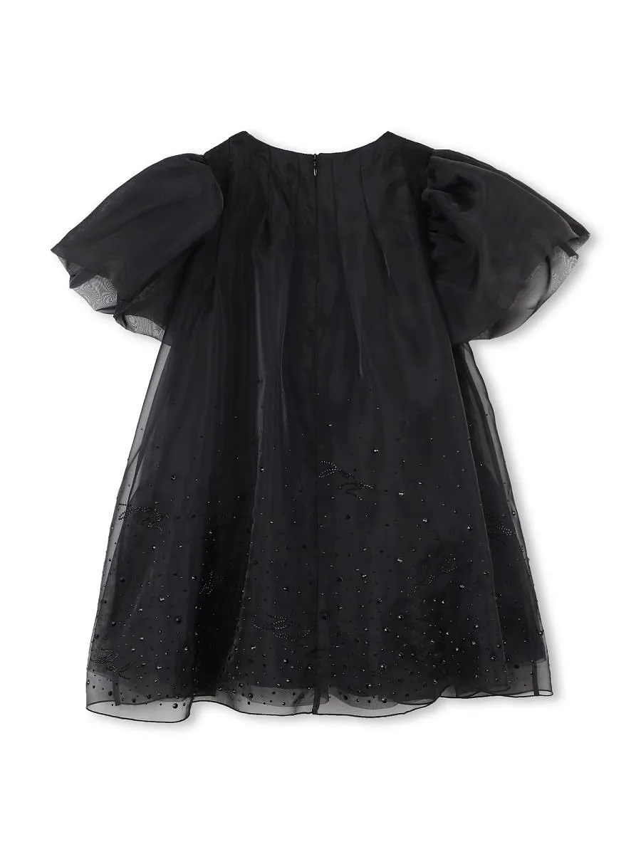 Karl Lagerfeld Kids Puff-Sleeve Dress