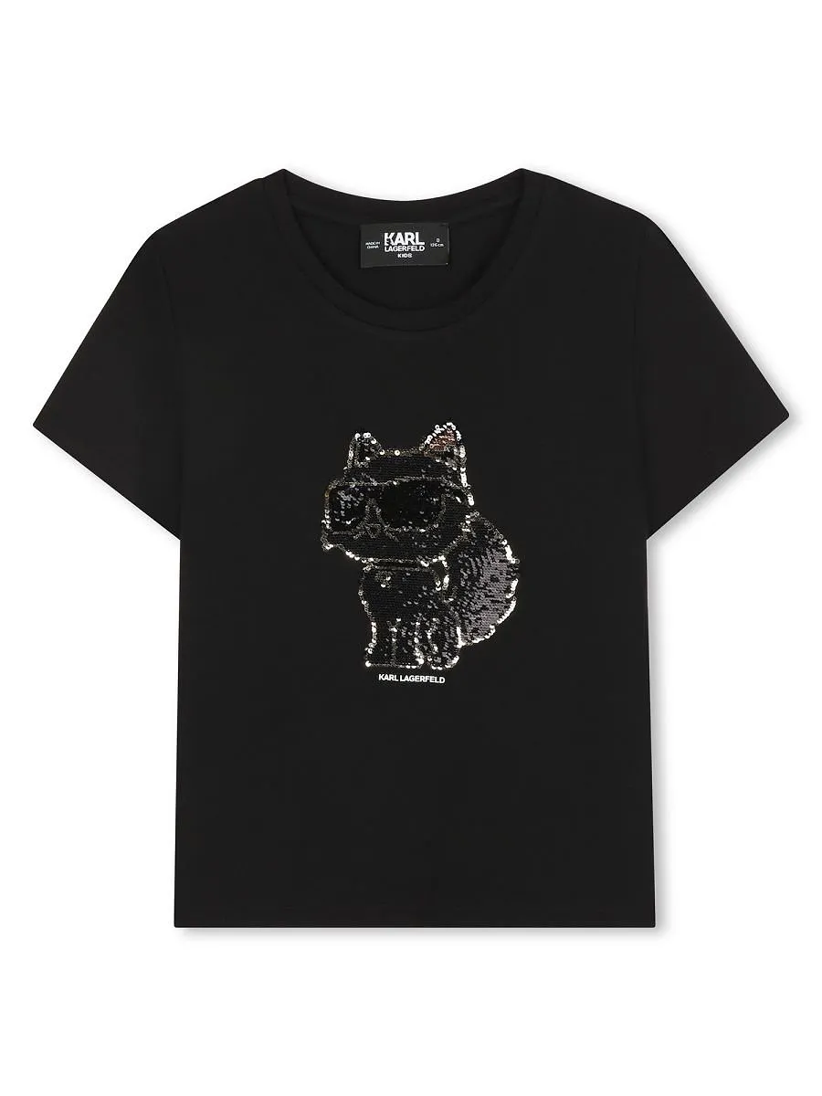 Karl Lagerfeld Kids Sequin Logo T-Shirt
