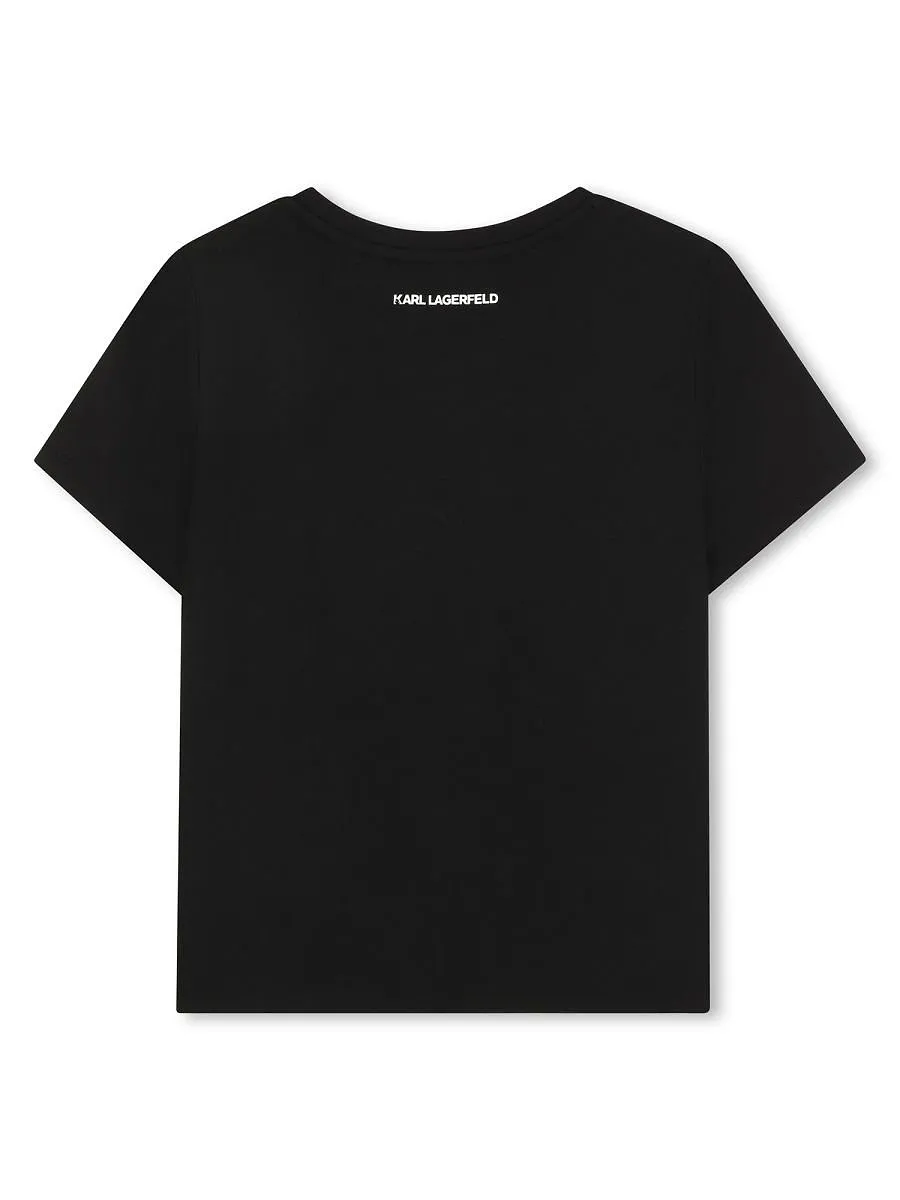 Karl Lagerfeld Kids Sequin Logo T-Shirt