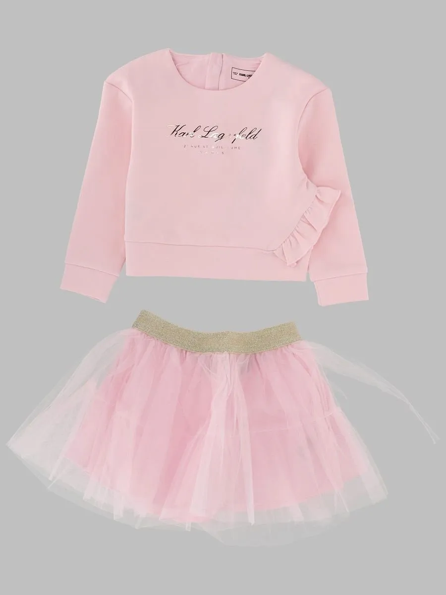 Karl Lagerfeld Kids Ruffled Sweatshirt Tutu Suit