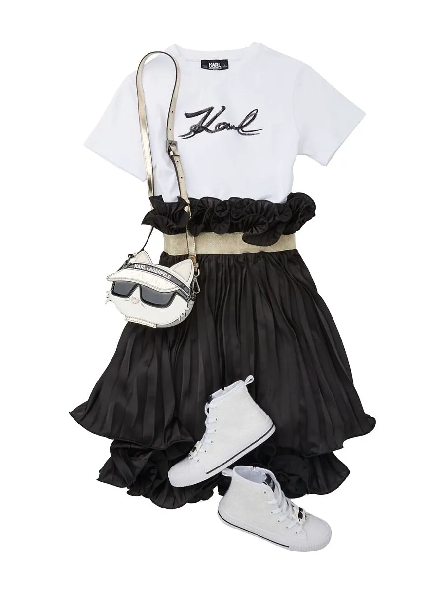 Karl Lagerfeld Kids Ruffled Pleated Skirt