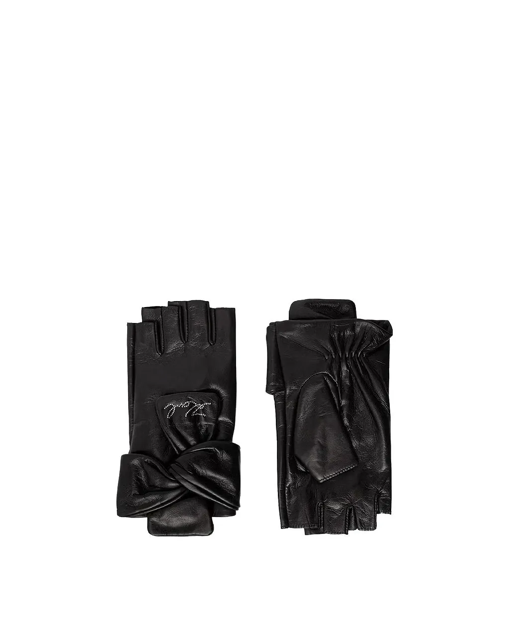 Karl Lagerfeld K/Signature Bow Fingerless Gloves