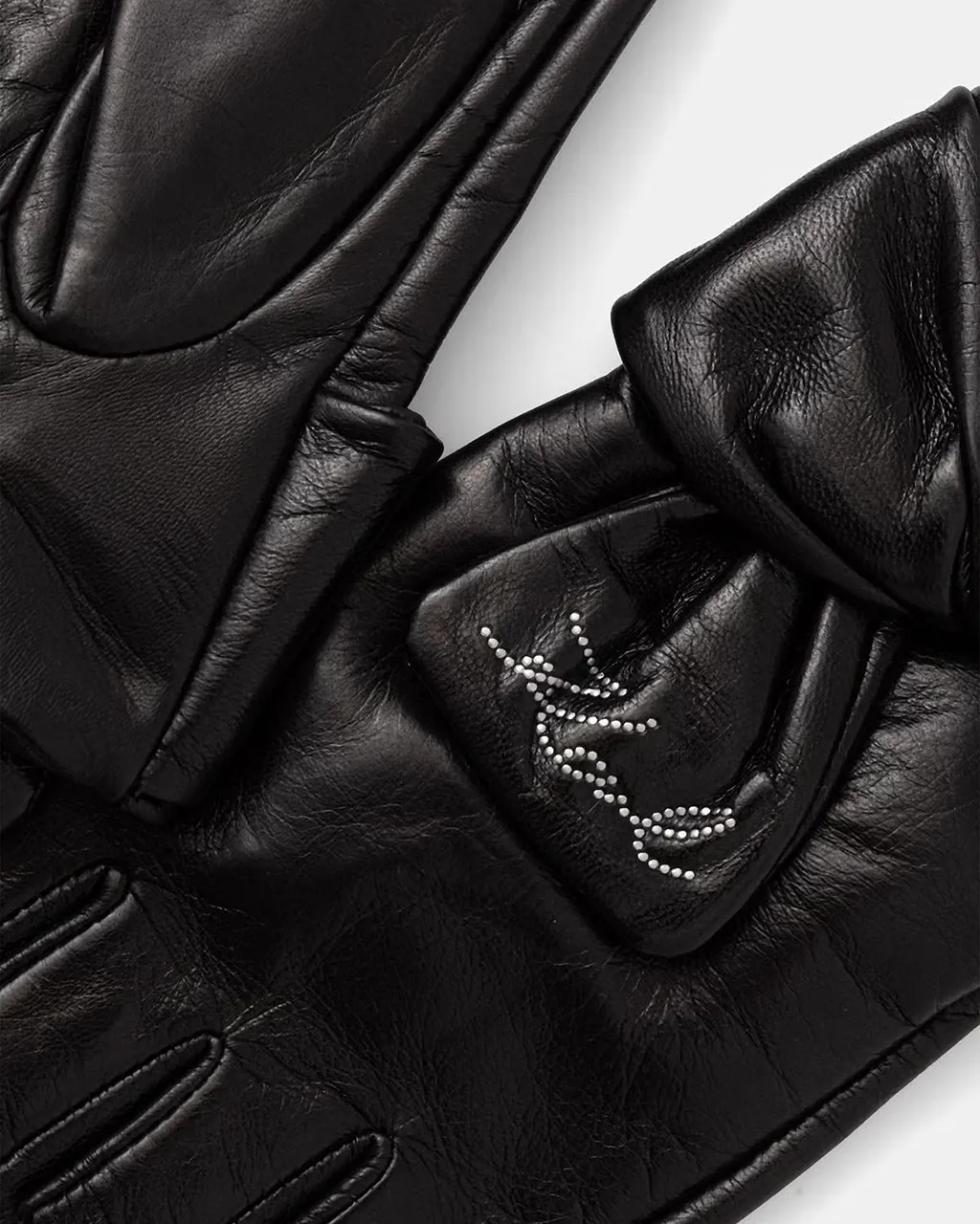 Karl Lagerfeld K/Signature Bow Fingerless Gloves