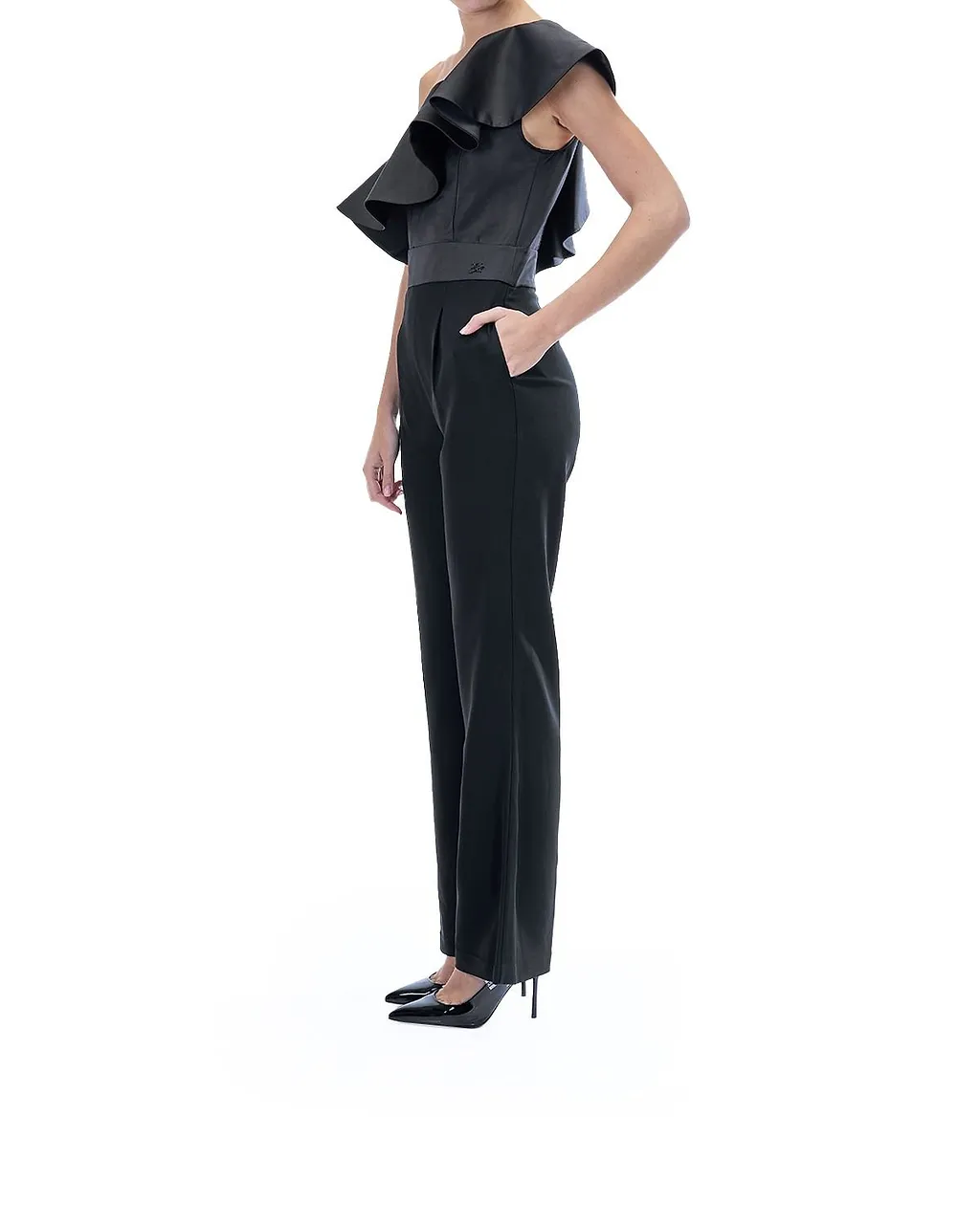 Karl Lagerfeld One-Shoulder Jumpsuit
