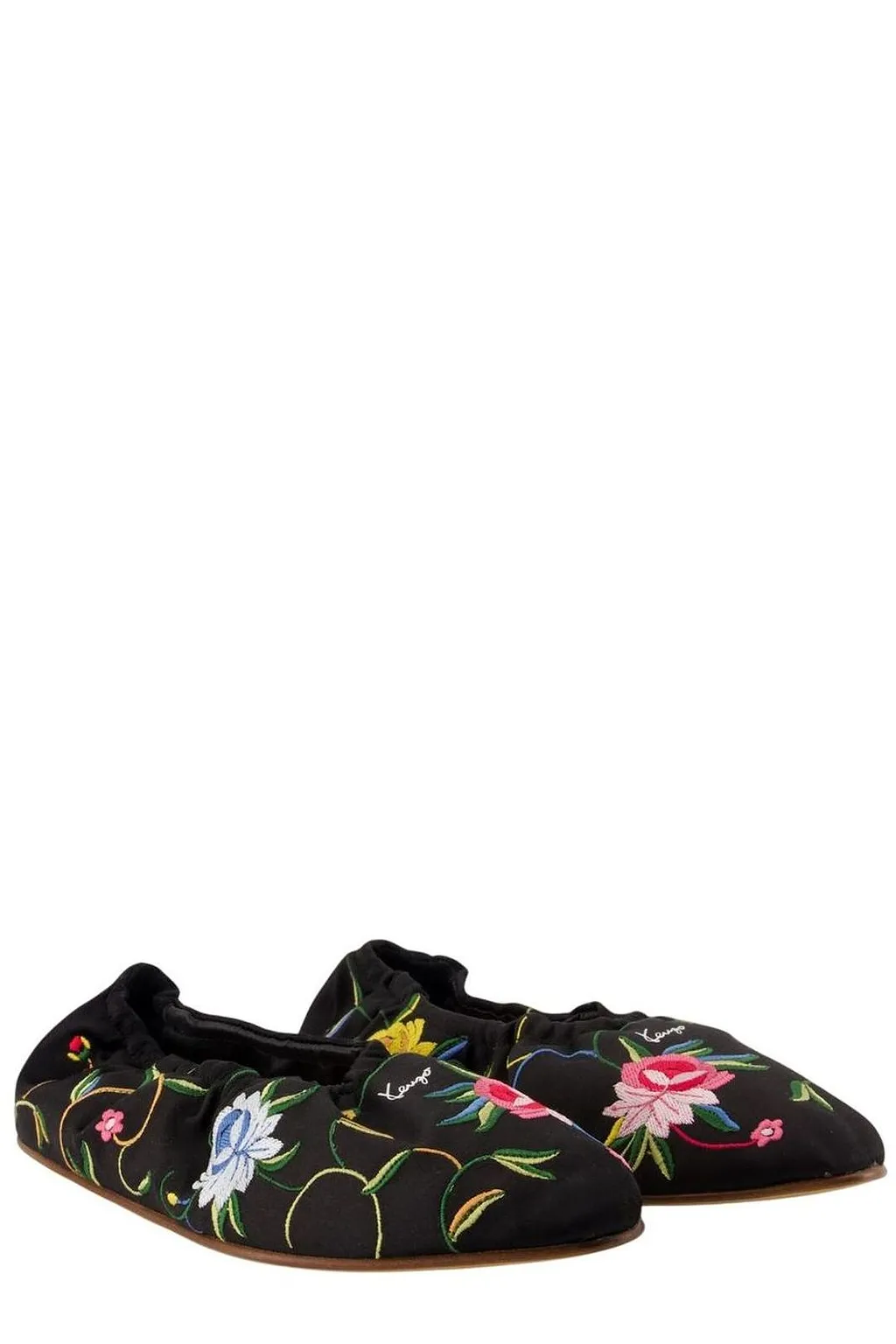 Kenzo Floral Embroidered Ballet Flats