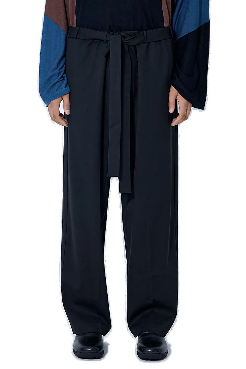 Drawstring Wide-Leg Trousers