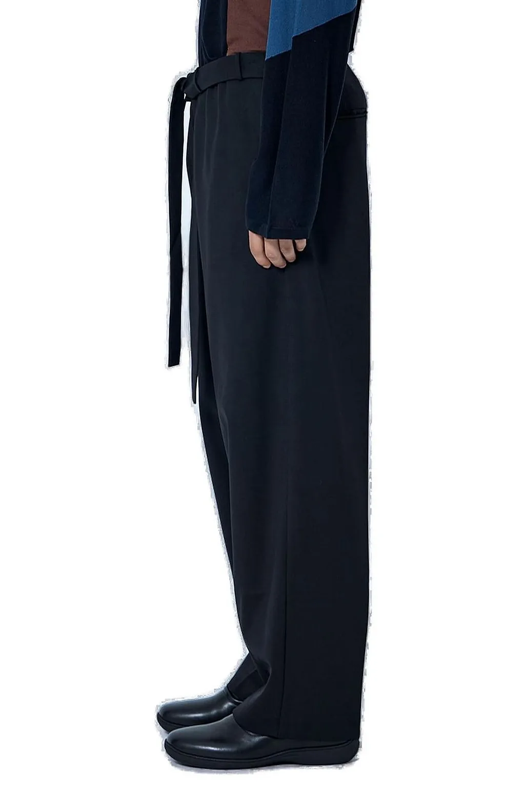 Drawstring Wide-Leg Trousers