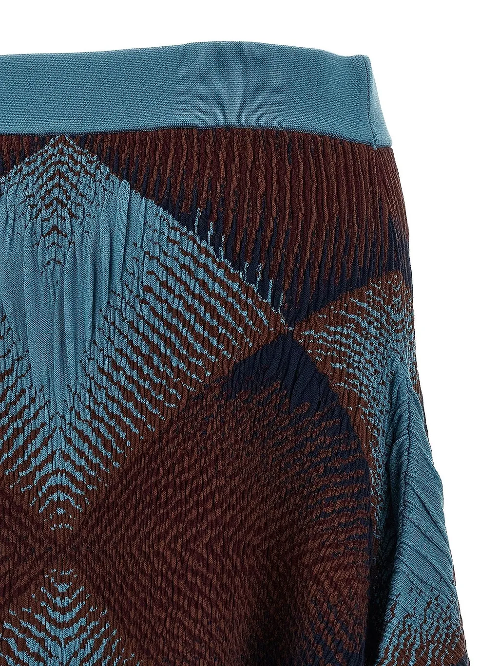 Ikat Argyle Asymmetric Knitted Skirt