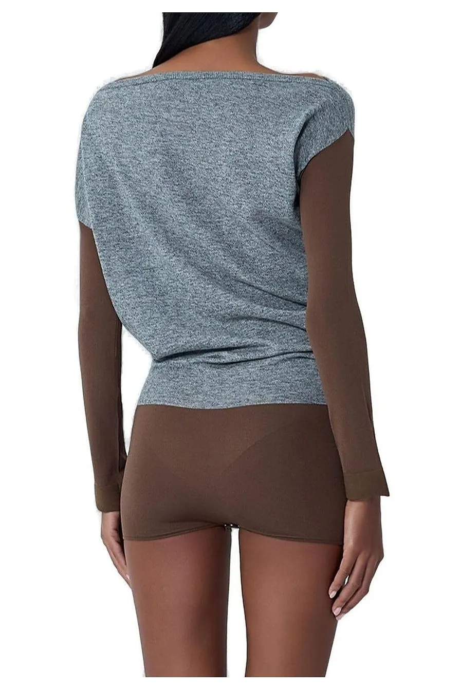 Heiss Off-Shoulder Knit Bodysuit